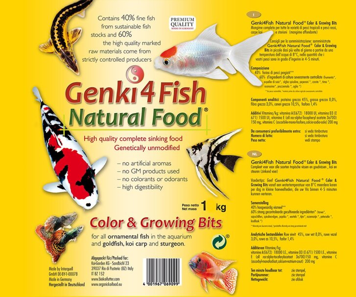 Genki4Fish Color&Grower Bits 1 kg - Koi und Teichfisch Futter