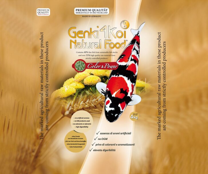 Genki4Koi Natural Food® Color&Power 2x4kg + 1kg Genki4Fish Color&Grower Bits